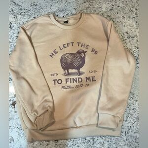 SHEIN Beige Graphic Sweatshirt NWOT